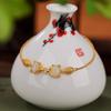 Pulsera de plata de ley S925 bañada en oro con jaspe hetiano natural y personalidad retro de zorro, elegante pulsera para mujer