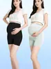 Leggings de Maternidad de Cintura Alta Talla Grande Soporte Abdominal de Maternidad Alta Elasticidad 10A Antibacterianos Leggings de Seguridad Dos en Uno