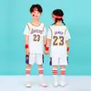Traje de Baloncesto Infantil Niños y Niñas Estampado Número Jardín de Infancia Estudiantes de Primaria China No.23 Manga Corta Jersey de Competición