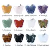 Colgante de Mariposa Tallada en Cristal Transfronterizo Piedra de Ágata Natural Ojo de Tigre Tallado Mariposa Pequeña Collar Literario Retro Joyería