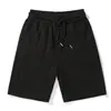 Shorts casuais masculinos de verão da moda, de marca, com corte solto, tamanho grande, calças masculinas de comprimento até o joelho, estilo americano, nas cores preto e cinza