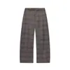 Comercio Exterior Transfronterizo Estilo Europeo y Americano Za Aliexpress Moda Popular Chaqueta de Mezcla a Cuadros con Dobladillo Fruncido Traje de Pantalones a Cuadros