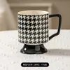 Juego de Tazas de Cerámica Color Crema Estilo Hepburn Francés de Alto Valor Estético, Combinación de Tazas para Café con Leche, Vasos Altos
