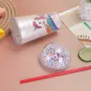 Taza con Popote de Dibujos Animados Pony Polly Unicornio Doble Capa Engrosada Resistente a Caídas de Plástico Taza de Agua de Verano de Alto Valor para Café