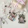 Versão Coreana da Garota Caçadora de Estrelas Porta-Cartões com Pingente de Estrela Colorido Porta-Exibição de Cartão Pequeno Transparente de 3 polegadas Porta-Cartões Polaroid Porta-Cartão Rígido