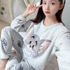 Pijamas Más Vendidos Transfronterizos para Mujer, Otoño e Invierno, Forro Polar Cálido y Dulce, Conjunto de Ropa para el Hogar de Coral Fleece que se Puede Usar Afuera
