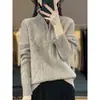 Suéter de cuello alto con cremallera para mujer, otoño e invierno 2026, estilo nuevo, top talla grande, elegante, tacto de alta gama, súper bonito, camisa base de punto