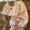 Pijama de Manga Corta con Estampado de Cereza Dulce Sin Glee para Mujer, Pantalones de Encaje de Verano, Conjunto de Ropa de Casa para Niñas