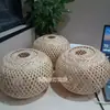 Lámpara colgante de arte de bambú tejido lámpara para sala de té lámpara de ambiente Zen talla de raíz de ciprés ramas de árbol lámpara colgante de arte de ratán retro DIY lámpara decorativa