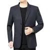 Chaqueta de Traje Casual de Negocios Estilo Nuevo Primavera y Otoño 2025 para Hombres de Mediana Edad y Mayores, Blazer Delgado de Corte Amplio