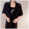 Poncho Chal para Mujer Otoño Celebrante Cibernético Triángulo Tejido Toalla Capa Exterior Estilo Chal Pequeño Coreano Parte Superior Ropa de Otoño e Invierno
