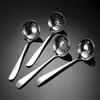 Cuchara de sopa de acero inoxidable 304 engrosada, cuchara para sopa con fugas, cuchara para comida de hotel, cuchara profunda para hot pot, cuchara para ramen japonés, venta al por mayor
