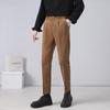 Calças compridas casuais de veludo cotelê masculinas, calças soltas, retas, pequenas, marca da moda, outono/inverno 2024, calças esportivas de trabalho masculinas