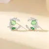 Aretes de Hiedra Verde Estilo Fresco para Mujer Pendientes Mori Diseño de Nicho Ins Pendientes de Hoja Avanzados