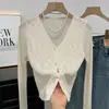 Cardigan Tricotado Coreano Suave para Mulheres na Primavera e Verão, Fashion e Emagrecedor, Camisa com Proteção Solar para Ar Condicionado, Top Curto Outer Chique
