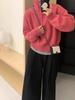 Suéter grueso de medio cierre con cuello alto para mujer, otoño e invierno, nuevo estilo coreano, holgado, casual, corto.