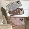 Funda de estrella con purpurina a cuadros adecuada para el teléfono Apple 16Pro iPhone18promax con cadena para colgar, simple 17 Coreana 16P