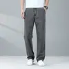 Calça Jeans Tencel Xintang Guangzhou para Homens, Novo Estilo Outono, Calça Reta Solta Azul Claro, Calça Masculina de Seda Gelada, Super Nova