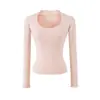 Camiseta Ajustada de Cuello U de Manga Larga Estilo Puro Deseo para Mujer Otoño Nuevo Chica Picante Elástica Ajustada Prendas Exteriores Top Adelgazante Capa Base