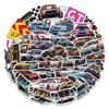 50 pegatinas de coches deportivos artísticos, dibujos animados de carreras, decoración personalizada creativa para motocicleta, coche, teléfono móvil, vasos de agua