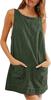 Ropa de Mujer Europea y Americana Transfronteriza Amazon Estación Independiente 2025 Verano Vestido de Tirantes para Mujer Vestido de Bolsillo de Pana