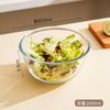 Tigela de vidro transparente resistente a altas temperaturas espessada e bacia Tigela de salada grande doméstica de vidro de alto borosilicato para forno de microondas