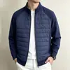 Jaqueta masculina quente de algodão transfronteiriça com gola alta, feita de lã de ovelha, nova moda casual patchwork outono/inverno 2026