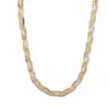 Collar de serpiente tejido a mano de tres colores de acero de titanio, personalidad femenina, moda, cadena para la clavícula tejida de tres hebras retorcidas, estilo europeo y americano