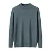 Suéter de cachemira 100% Bai Cai Velvet para hombre, ligero y lujoso, suave y cómodo, tejido fino de otoño/invierno con cuello semi-alto, casual y simple