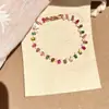 Pulseira de Cubos de Açúcar Irregulares Coloridos Arco-Íris Estilo Vogu Luxuoso - Joia Elegante e Estilosa
