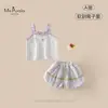 Conjunto Nuevo Estilo Verano Xiafan para Bebés y Niñas Pequeñas, Pantalón Corto con Tirantes Delgado y Versátil, Cómodo Conjunto de Dos Piezas