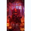 Tapiz de Fondo de Halloween Transfronterizo Hecho a Medida para Decoración de Ambiente de Fiesta de Festival al Aire Libre Banner de Tela Colgante 3X5