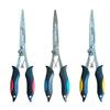 Alicate Luya de bico longo bicolor de 9 polegadas Aço inoxidável 420 + Plástico de borracha TPR Alicate de pesca Alicate de anzol