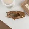 Pinza para el pelo de forma ovalada plana con forma de corazón, estilo nuevo, transfronteriza, para mujer, pinza creativa para el pelo de lunares con diseño de corazón, pinza de tiburón