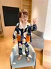 Pijama de Primavera y Otoño para Niños Niños Nuevo Dibujos Animados Delgado Manga Larga Niños Mediano y Grande Conjunto de Ropa para Casa tipo Cárdigan para Niños