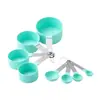 Juego de 8 piezas de tazas medidoras y cucharas medidoras de acero inoxidable para cocina y hogar con báscula, herramientas para hornear, juego de cucharas medidoras, cuchara multifunción