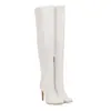 Botas altas de charol con punta fina para mujer, para otoño e invierno, transfronterizas, botas Martin con tacón de aguja y lentejuelas, cremallera lateral ligera, botas de tacón alto para mujer europeas y americanas