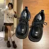 Zapatos Pequeños de Cuero con Cordones y Suela Gruesa para Mujer 2026 Moda Otoño Nuevo Estilo Versátil Plataforma Mocasines JK Estilo Escolar Zapatos Individuales