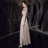 Nuevo Modelo 2026 Vestido de Noche de Lujo de Alta Gama con Escote en V y Lentejuelas para Banquetes, Vestido de Anfitrión de Rendimiento de Lujo de Nicho