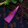 13CM Seda de Hielo Borla Nudo Chino Accesorio Colgante para Coche Material Hecho a Mano DIY Borla de Abanico Hilo Dorado Bicolor Borla Colgante Pequeña