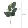 Árbol de eucalipto artificial DIY corte rama corta transfronteriza hoja de árbol de eucalipto con fruto simulación hoja verde para plantar