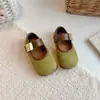 Zapatos Planos de Cuero para Niñas, Estilo Coreano Nuevo, Estampado de Leopardo, Tira, Sin Cordones, para Primavera y Otoño, Mocasines Versátiles de Suela Suave