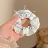 Bufanda Cuadrada de Cuadros Azules Coreana con Lazo, Goma para el Cabello, Diadema de Alta Gama para Mujer, Cuerda para el Cabello, Diadema de Moda, Accesorios para el Cabello