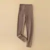 Pantalones cálidos para niños para usar por debajo, invierno, de cintura alta, seda, cachemira, protección de rodillas, pantalones de capa base, pantalones de otoño para niños, esencial para uniforme escolar Clase A