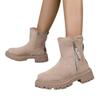 Zapatos de algodón acolchados con forro polar de talla grande transfronterizos para mujer 2024 invierno nuevos estilo europeo y americano de punta redonda suela gruesa botas Martin al por mayor