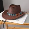Chapéu de Cowboy em Brim Masculino e Feminino Primavera Verão e Outono Viagem ao Ar Livre Fotografia Proteção Solar Chapéu de Motociclista Chapéu Jazz de Aba Larga Xizang