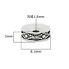Plata de Ley S925 Plata Tailandesa Old 8mm Separador de Cruz DIY Pulsera de Hombre Pulsera Cuentas Separadoras Accesorios Material