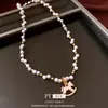 Collar con Colgante de Caballo de Perlas Chapado en Oro Real, Exquisita Cadena para Suéter para el Año de Nacimiento, Accesorio de Moda y Versátil