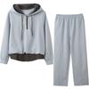 Conjunto de Sudadera con Capucha y Pantalones de Pierna Ancha Falso Dos Piezas, Nuevo Estilo Otoño, Estilo Perezoso, Conjunto Casual de Dos Piezas para Todos los Días 323079