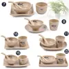 Mesa para panela quente de melamina conjunto de quatro peças louça comercial Conjunto de xícara colher prato prato de osso de plástico restaurante hotel louça de apoio